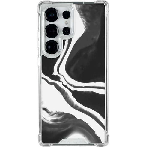Black Marble Ink Galaxy S25 Ultra Clear Case
